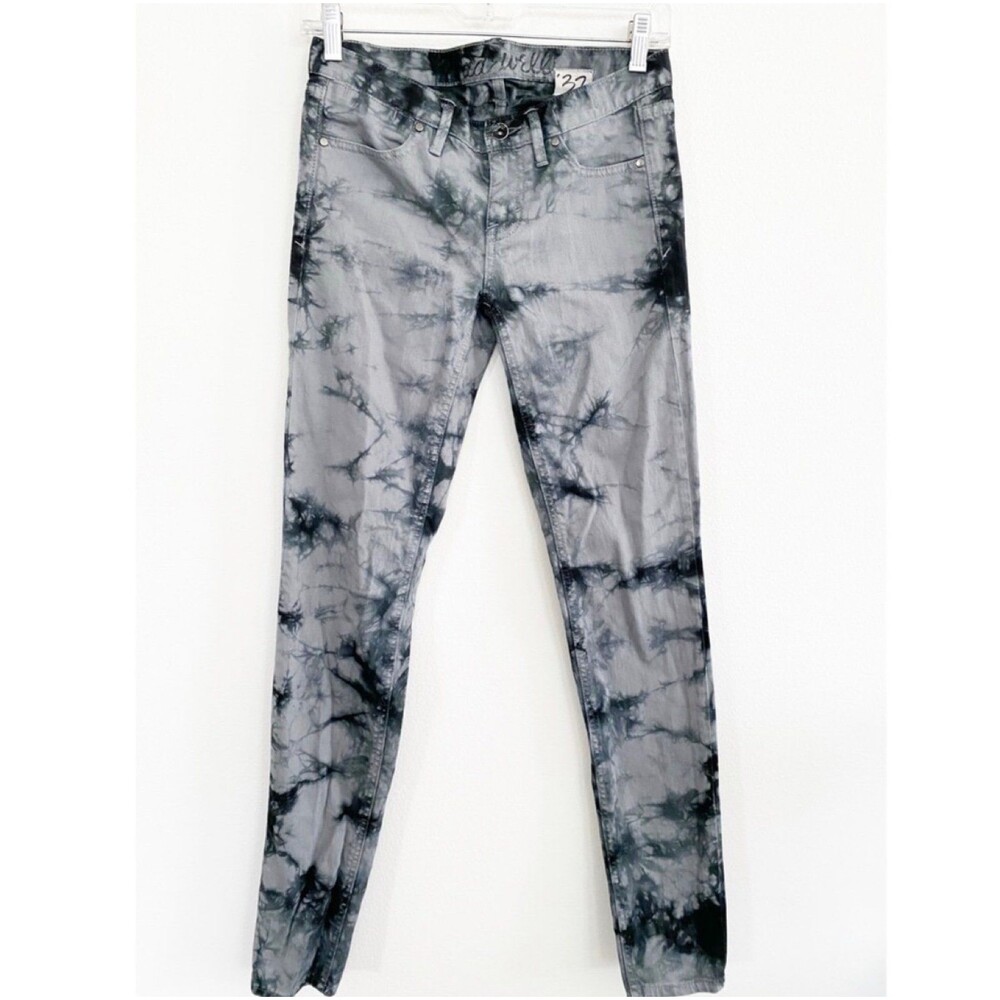 Madewell Grey & Black Tie Dye Print Skinny Jeans. Size 24.